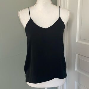 H&M black spaghetti strap flowy tank top size small 4 summer basic